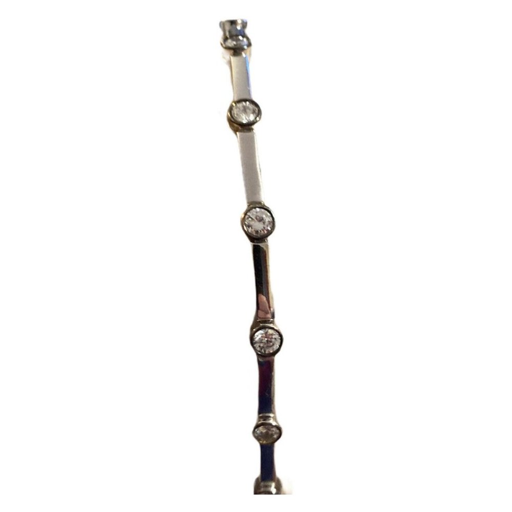 CZ & Sterling Tennis Bracelet round stones